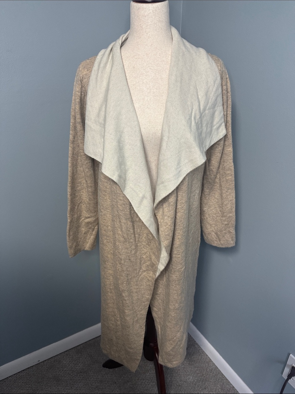 Brave+True Women’s Beige Draped Cardigan Sweater Jacket Sz M/L